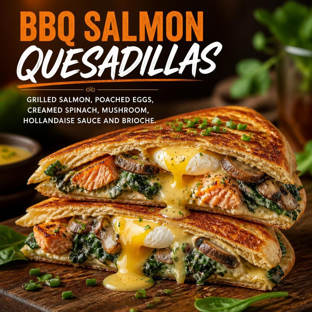 BBQ Salmon Quesadillas Six Ounces Coffee